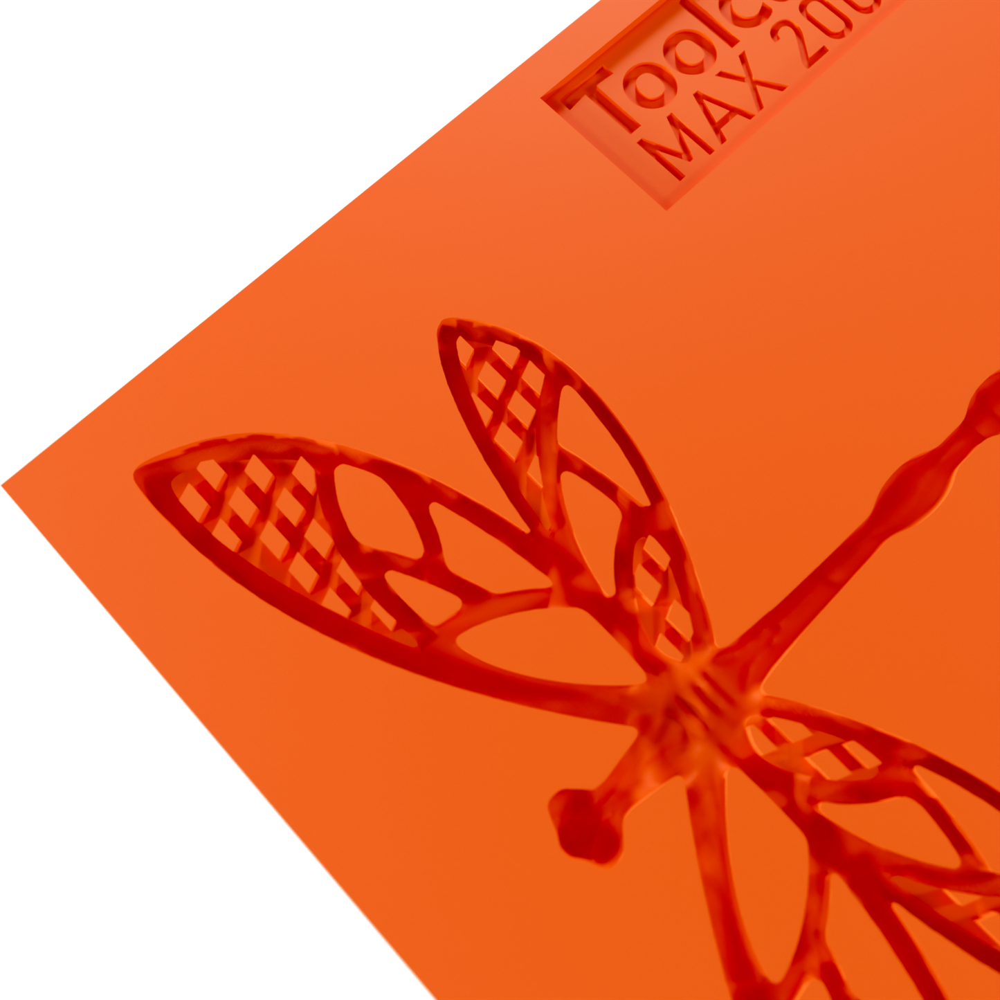 Close up photo of the Flydraze food safe silicone tuile mold, highlighting the intricate dragonfly design and flexible material perfect for detailed pastry decorations.