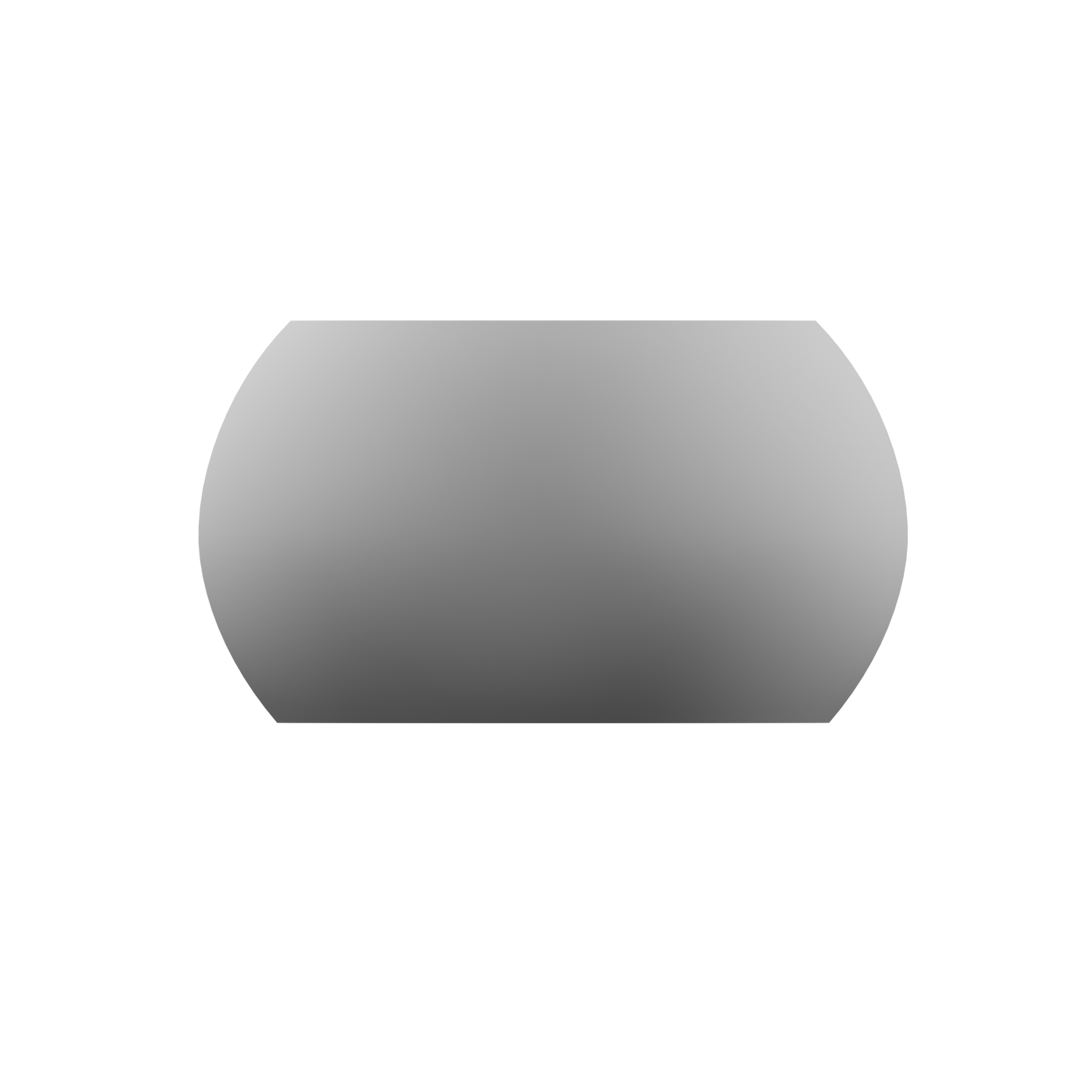 Side view of Ovalon 3D silicone mold render showing smooth, rounded shape with detailed dimensional design