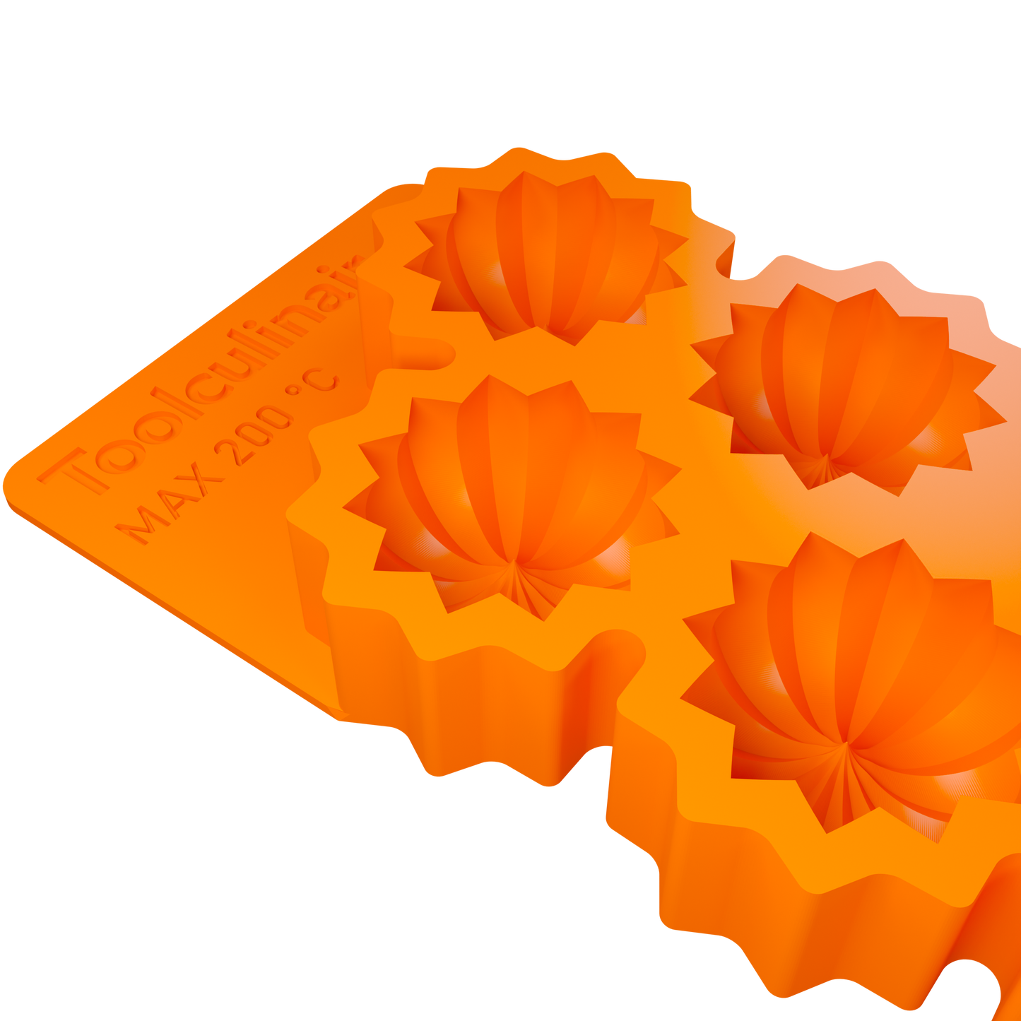 Side view of the Radiora food-safe 3D silicone mold – flexible, durable mold designed for crafting intricate three-dimensional shapes in professional pastry and culinary arts