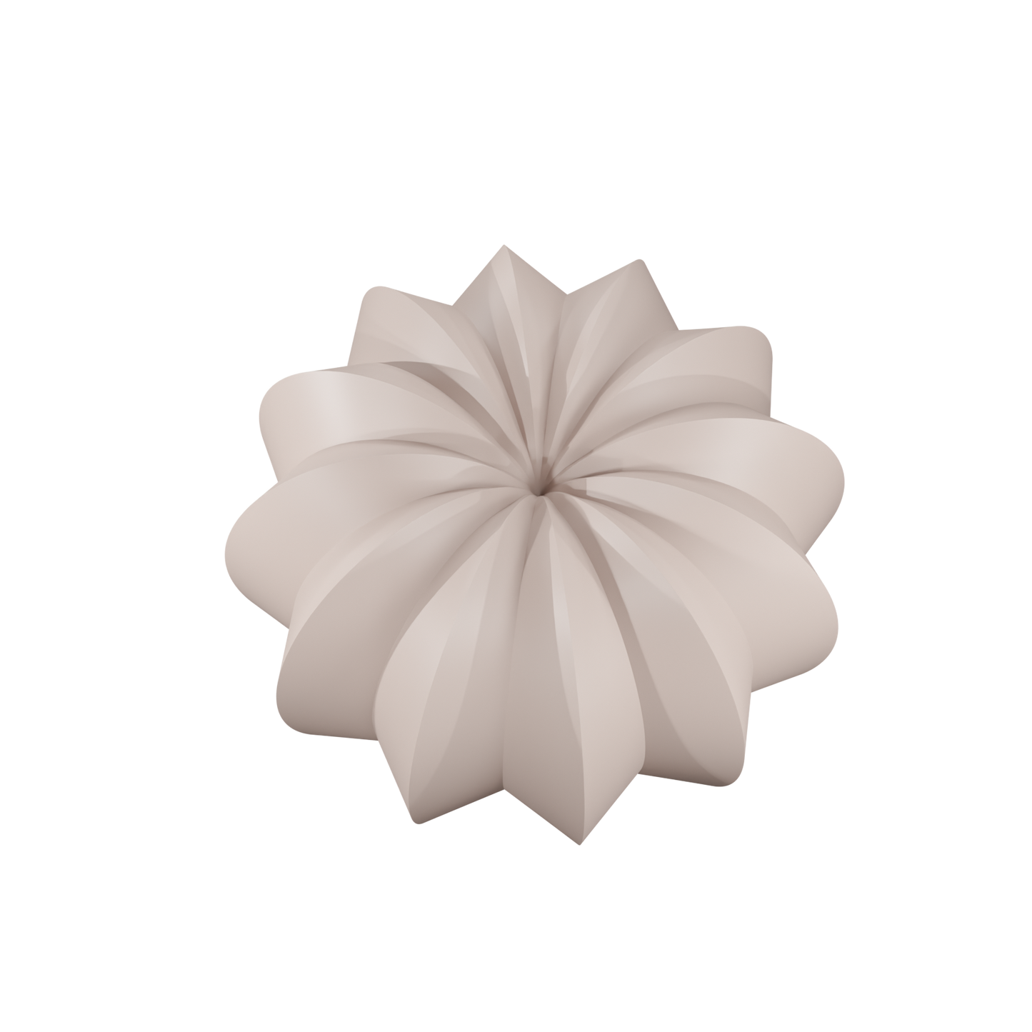 Top view render of a detailed 3D shape created using the Radiora food-safe silicone mold – highlighting precise textures and contours for advanced culinary design