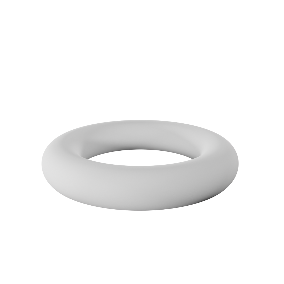 Front-side view of a 6 cm single torus ring-shaped 3D dessert form created with a food-safe silicone mold – perfect for elegant pastry decorations and modern dessert presentations.