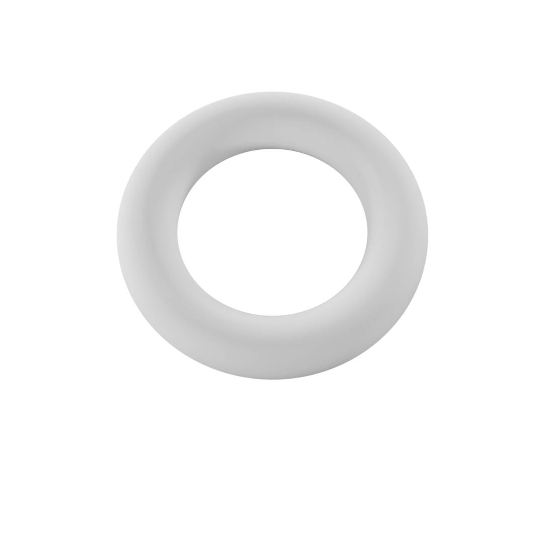 Top view of a 6 cm single torus ring-shaped 3D dessert form smooth and precise design ideal for modern pastry plating and elegant gourmet presentations.