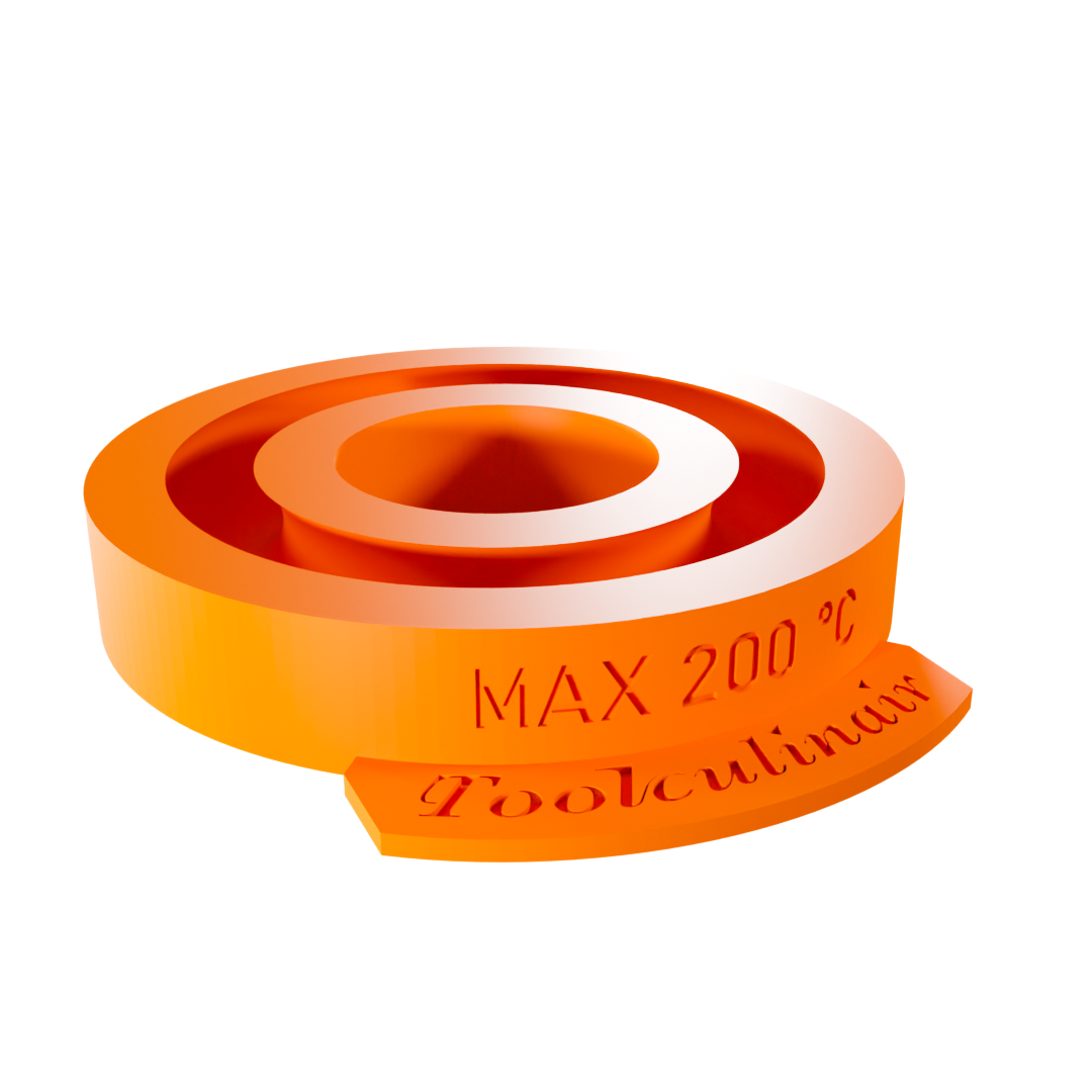 Side view of the Single Torus 8 cm food-safe silicone 3D mold flexible and heat-resistant mold for creating large, elegant ring-shaped pastry and dessert elements.