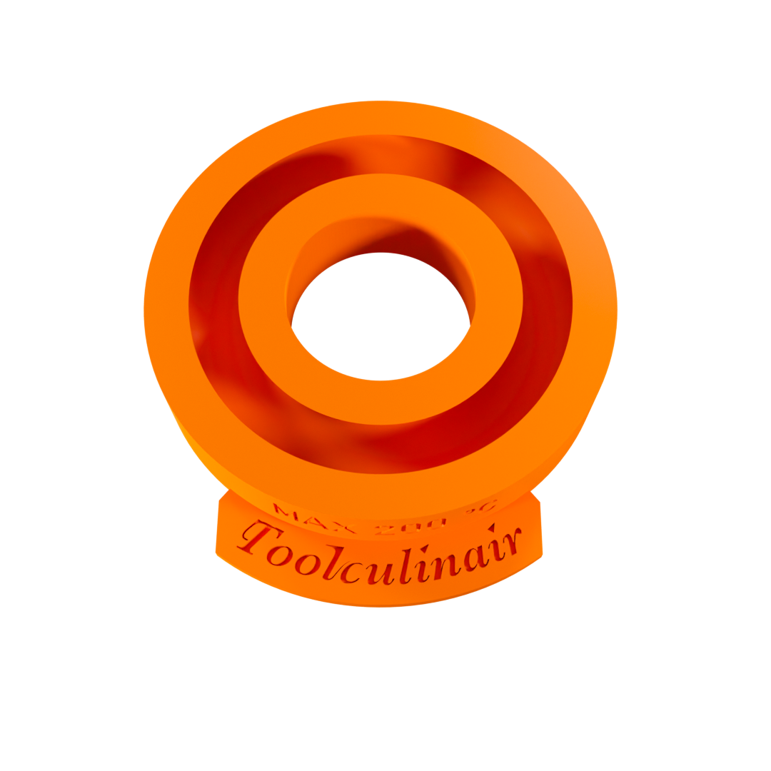 Top view of the Single Torus 8 cm food-safe silicone 3D mold featuring a large ring-shaped cavity designed for elegant pastry elements and high-end dessert plating.