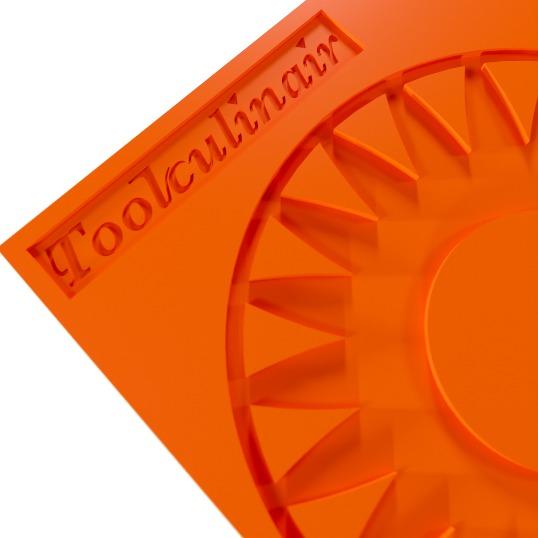 Close up photo of the Sunburst Ring food safe silicone tuile mold, showing detailed design and flexible material ideal for crafting delicate pastry decorations.