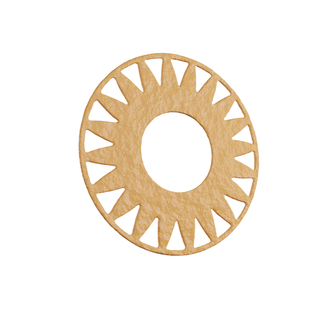 3D render of the Sunburst Ring tuile cookie, featuring intricate crispy pastry design perfect for elegant dessert presentations.