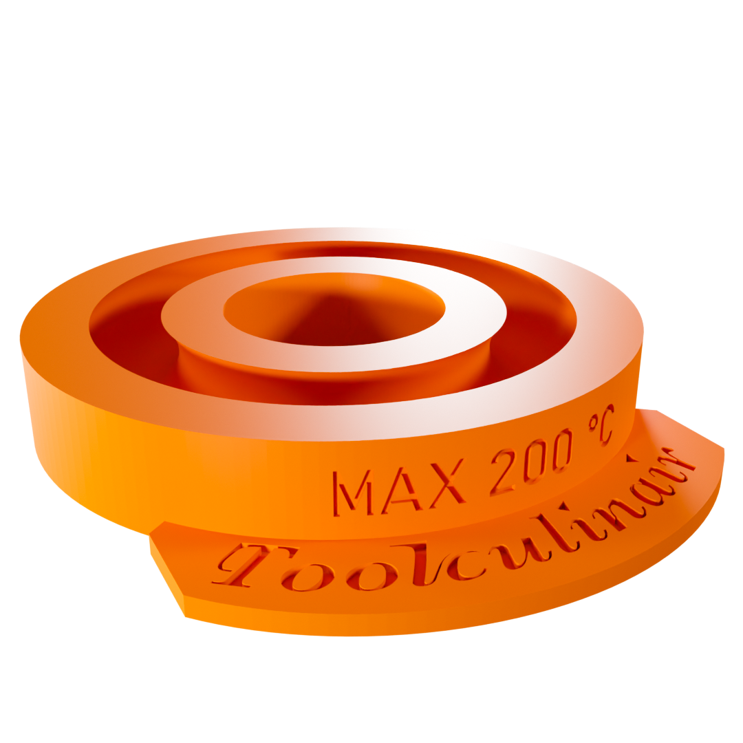 Close-up of the Single Torus 6 cm food-safe 3D silicone mold – detailed and flexible mold perfect for creating precise geometric shapes in professional pastry and dessert design.