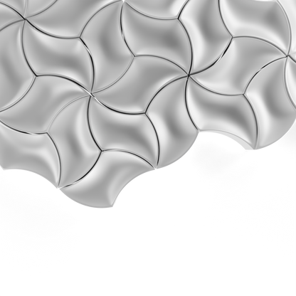 3D render of interlocking Sun Tessellate shapes, based on the original silicone mold design, forming a large seamless pattern.