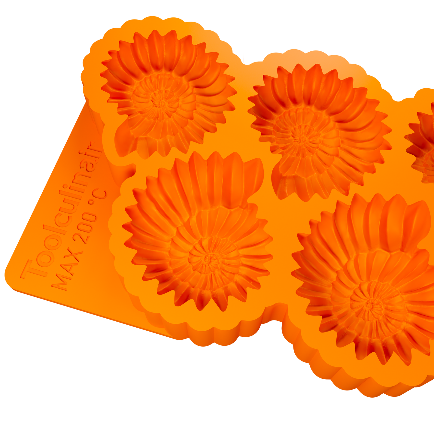 Side view of Ammonite 3D silicone mold for professional pastry and dessert making – durable food-grade silicone mold for mousse, chocolate, and patisserie creations by ToolCulinair.