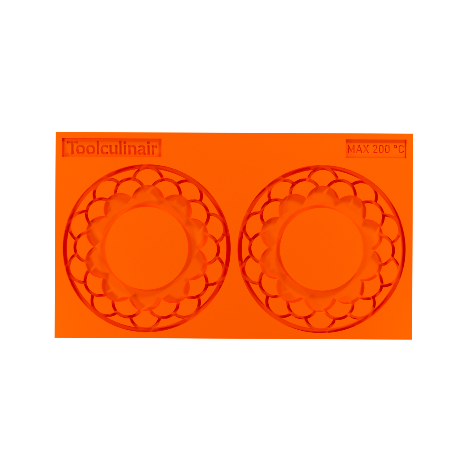 Top view photo of the Ecliptar filled inner ring food-safe silicone tuile mold – durable and flexible mold designed for crafting intricate pastry decorations.