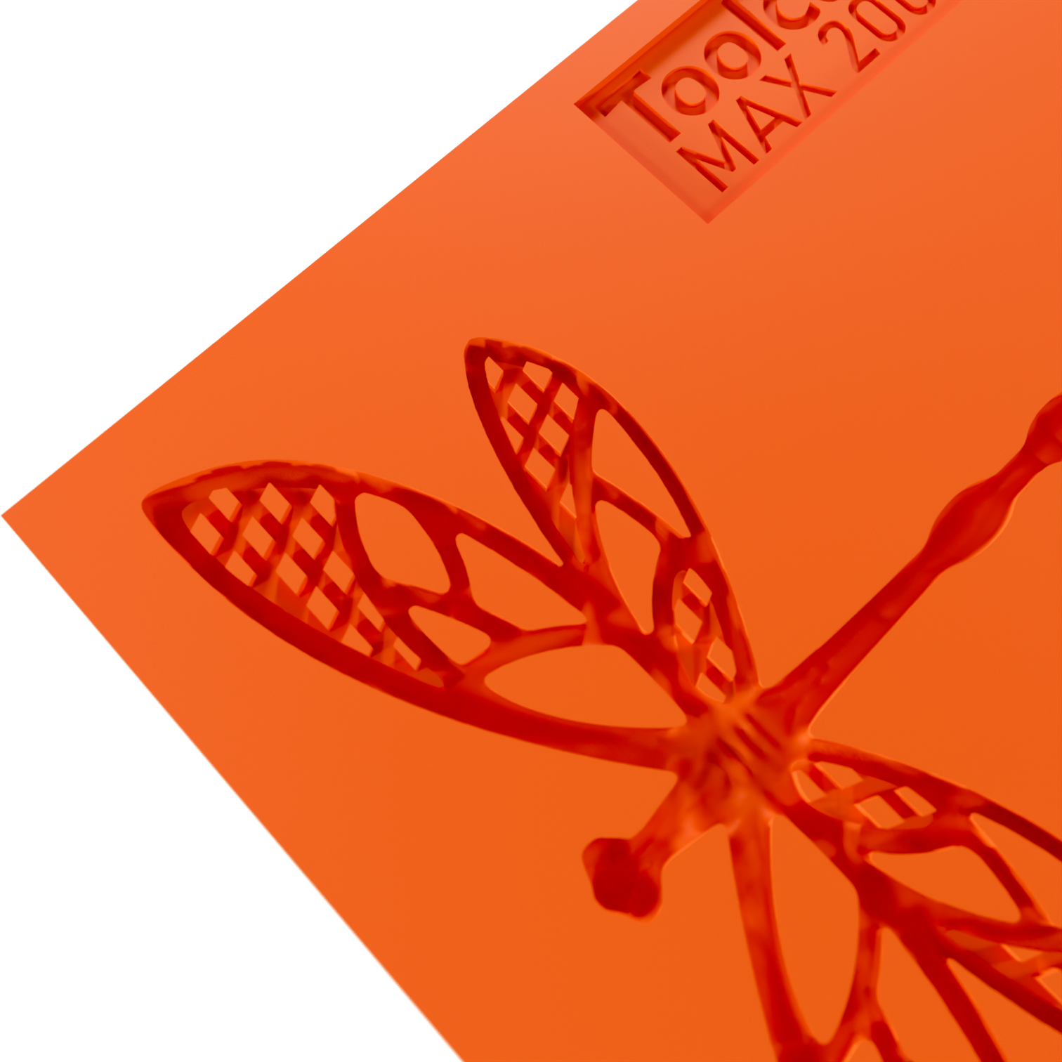Close up photo of the Flydraze food safe silicone tuile mold, highlighting the intricate dragonfly design and flexible material perfect for detailed pastry decorations.