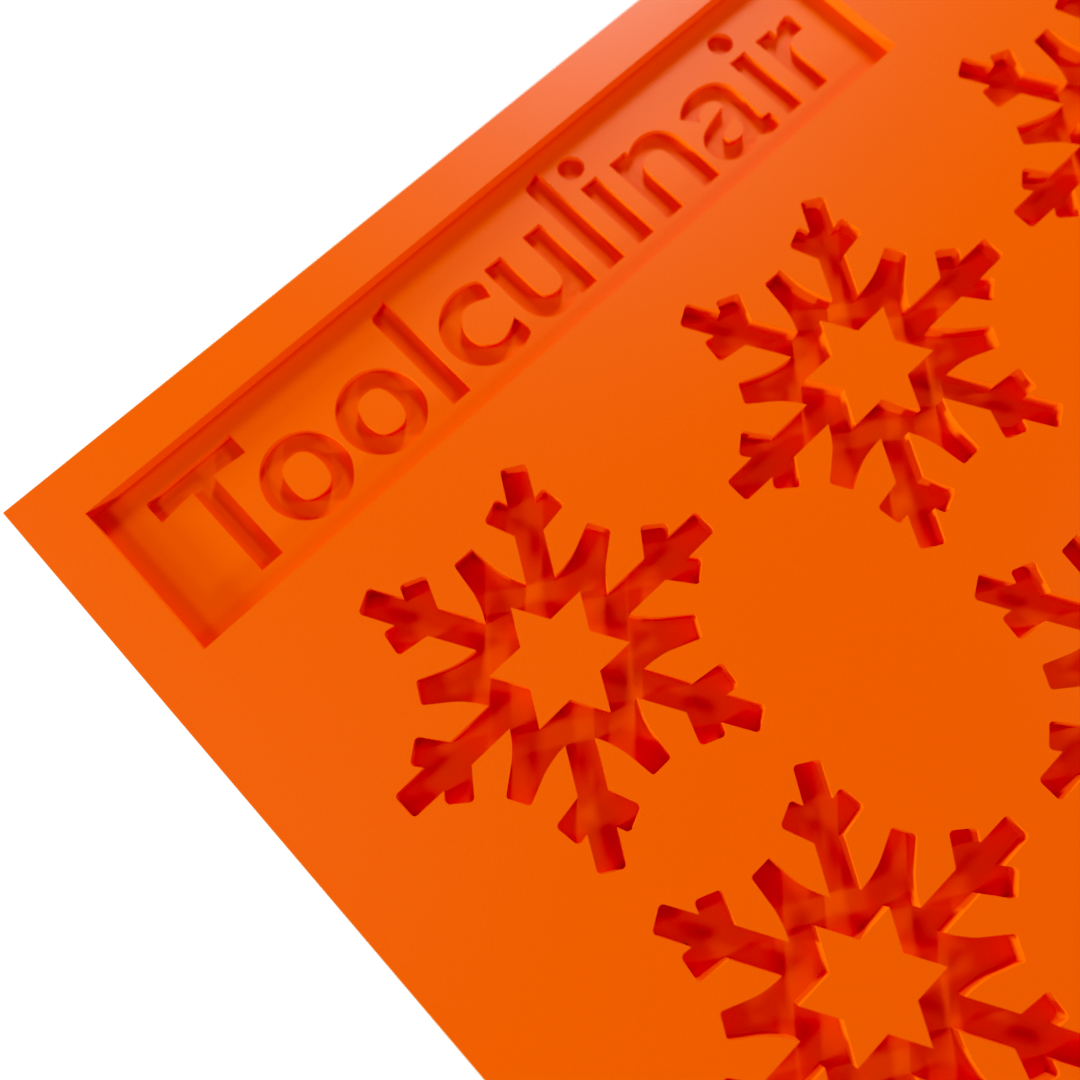 Close-up of a frost star silicone tuile mold, showing intricate details for creating decorative cookies and elegant pastries