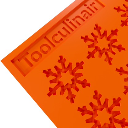 Close-up of a frost star silicone tuile mold, showing intricate details for creating decorative cookies and elegant pastries