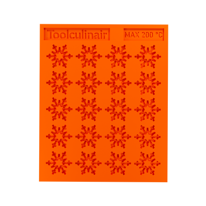 Top view of a frost star silicone tuile mold, ideal for creating decorative cookies and elegant pastries with intricate designs