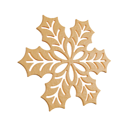 Digital image of a Holly Wreath tuile cookie, showcasing the delicate holly leaves and elegant wreath shape