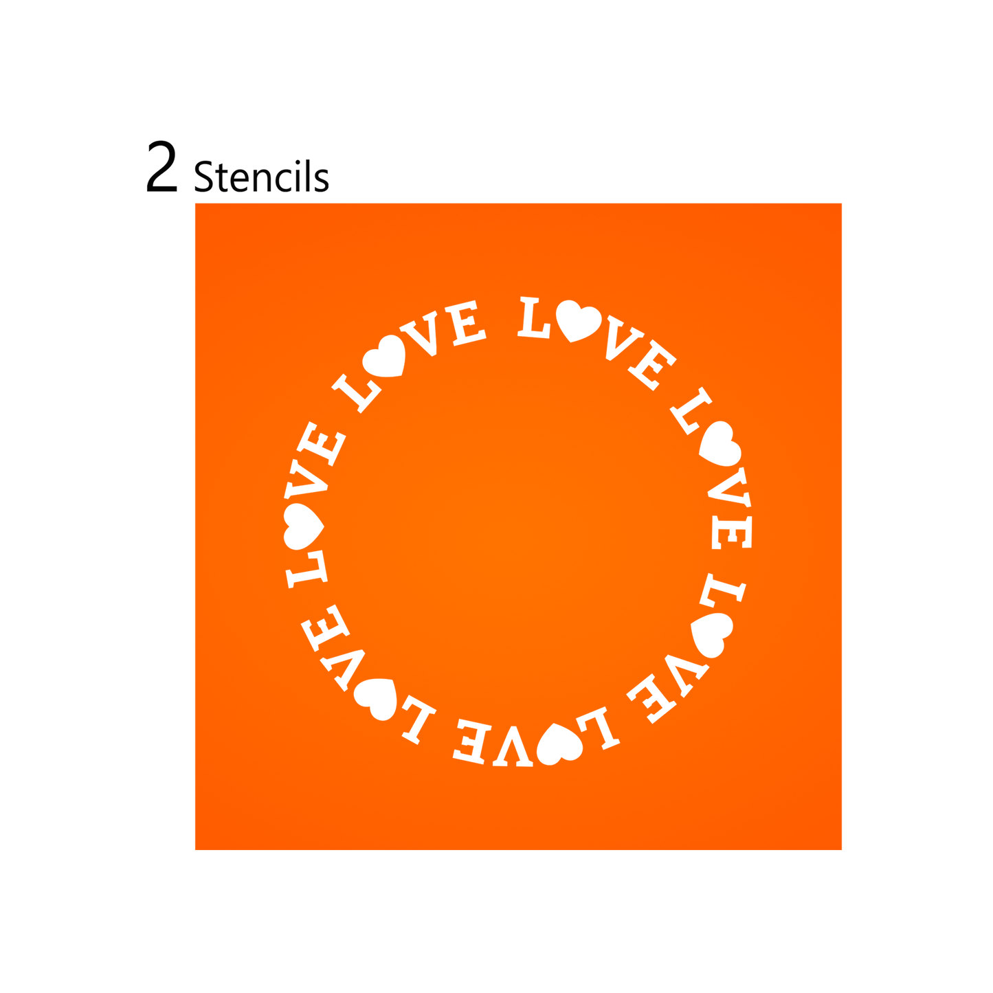 Toolculinair Looped Love silicone stencil set 2 stencils top left (digital render)