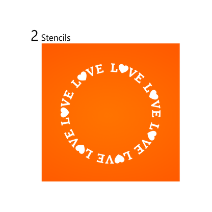 Toolculinair Looped Love silicone stencil set 2 stencils top left (digital render)