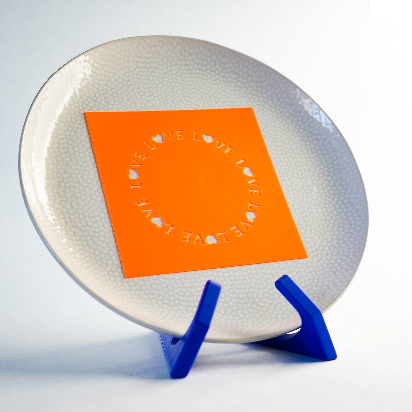 Toolculinair Looped Love silicone stencil on plate