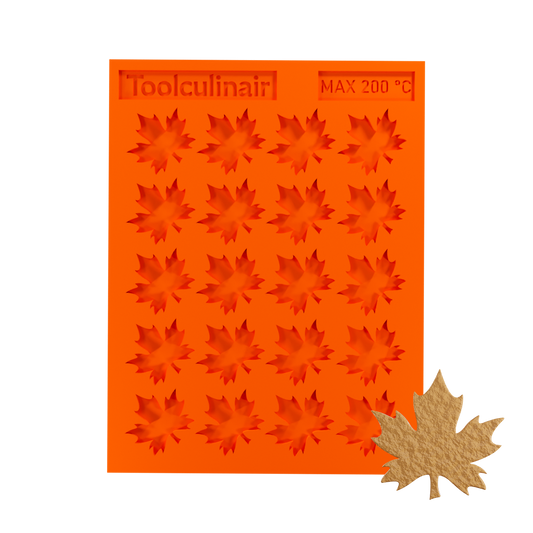 Food-safe maple leaf silicone tuile mold for making decorative tuile cookies and pastries