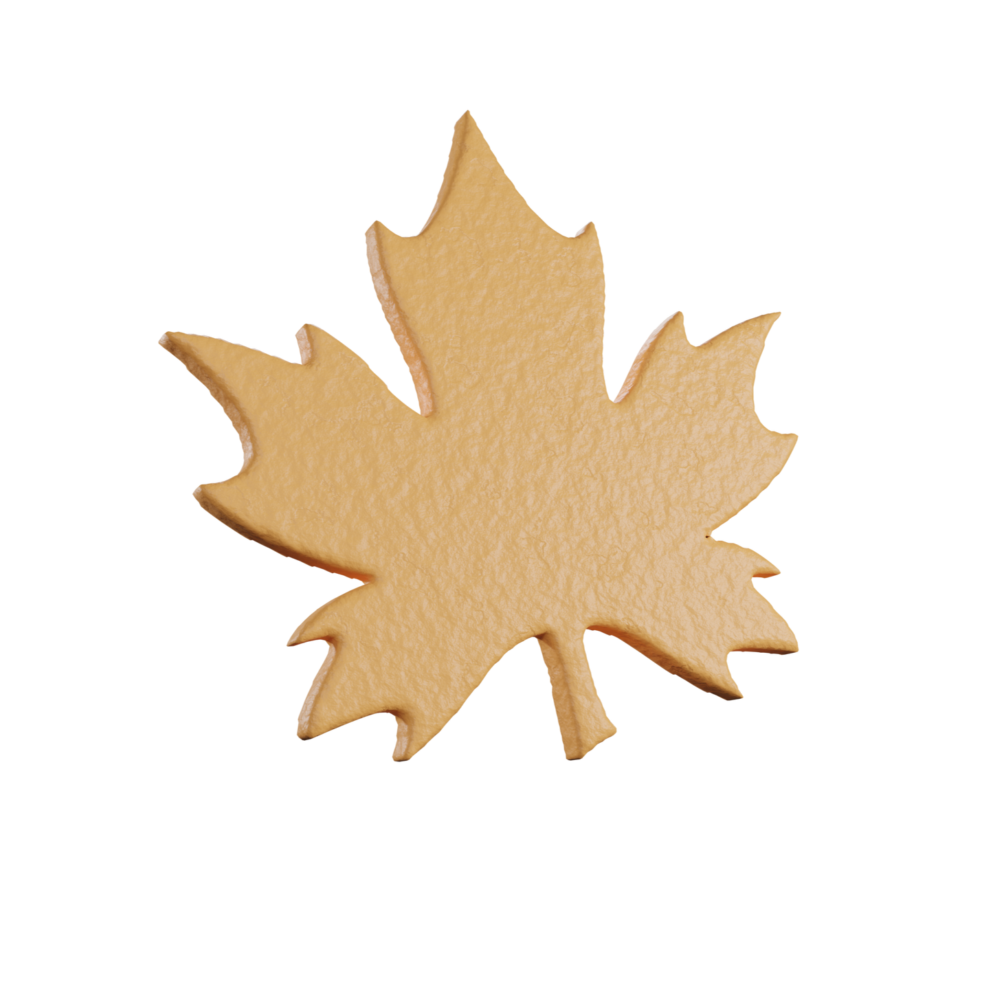 Digital render of a Maple Leaf tuile cookie, showcasing the detailed texture and beautiful autumn-inspired design.