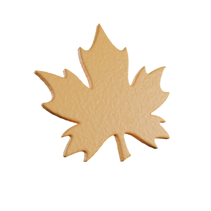 Digital render of a Maple Leaf tuile cookie, showcasing the detailed texture and beautiful autumn-inspired design.