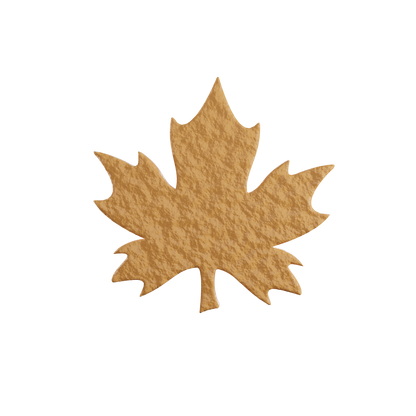 3D render of a maple leaf tuile cookie, ideal for baking decorative pastries