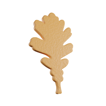 Digital image of an Oak Leaf tuile cookie, featuring the detailed oak leaf design with realistic texture.