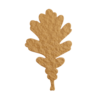 3D render of an oak leaf tuile cookie, ideal for baking decorative pastries