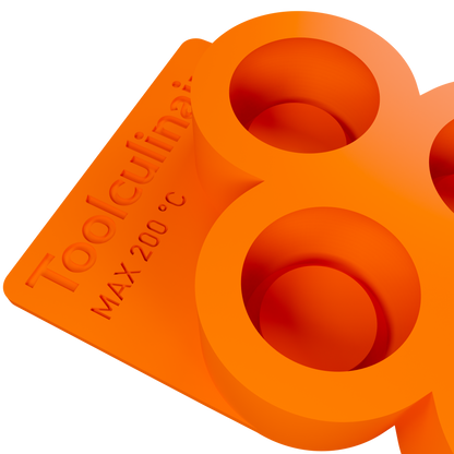 Close-up of Ovalon 3D silicone mold highlighting rounded, detailed small form for precise plating and dessert design