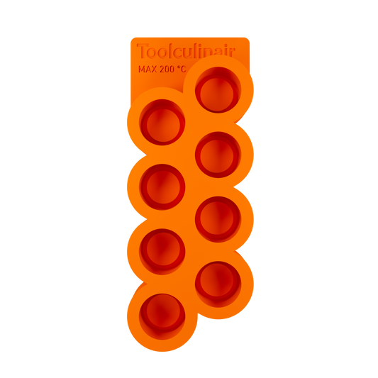 Ovalon 3D silicone mold top view showing perfectly rounded, detailed small shape for precise dessert presentation