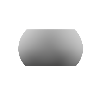 Side view of Ovalon 3D silicone mold render showing smooth, rounded shape with detailed dimensional design