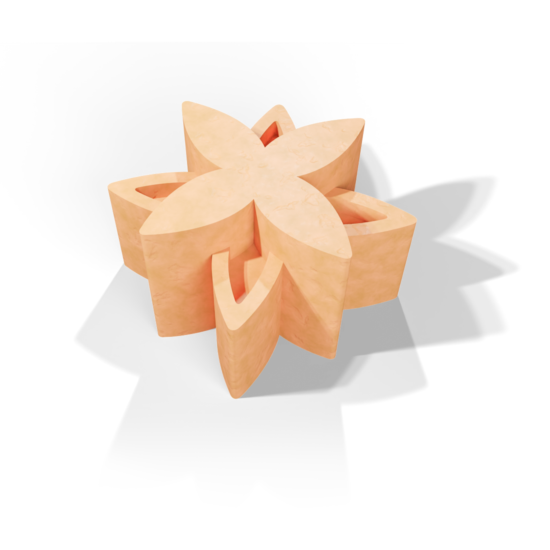 Digital render of a 3D petal created with the Petal Crase mold, showcasing its lifelike structure and graceful curves, perfect for decorative purposes.