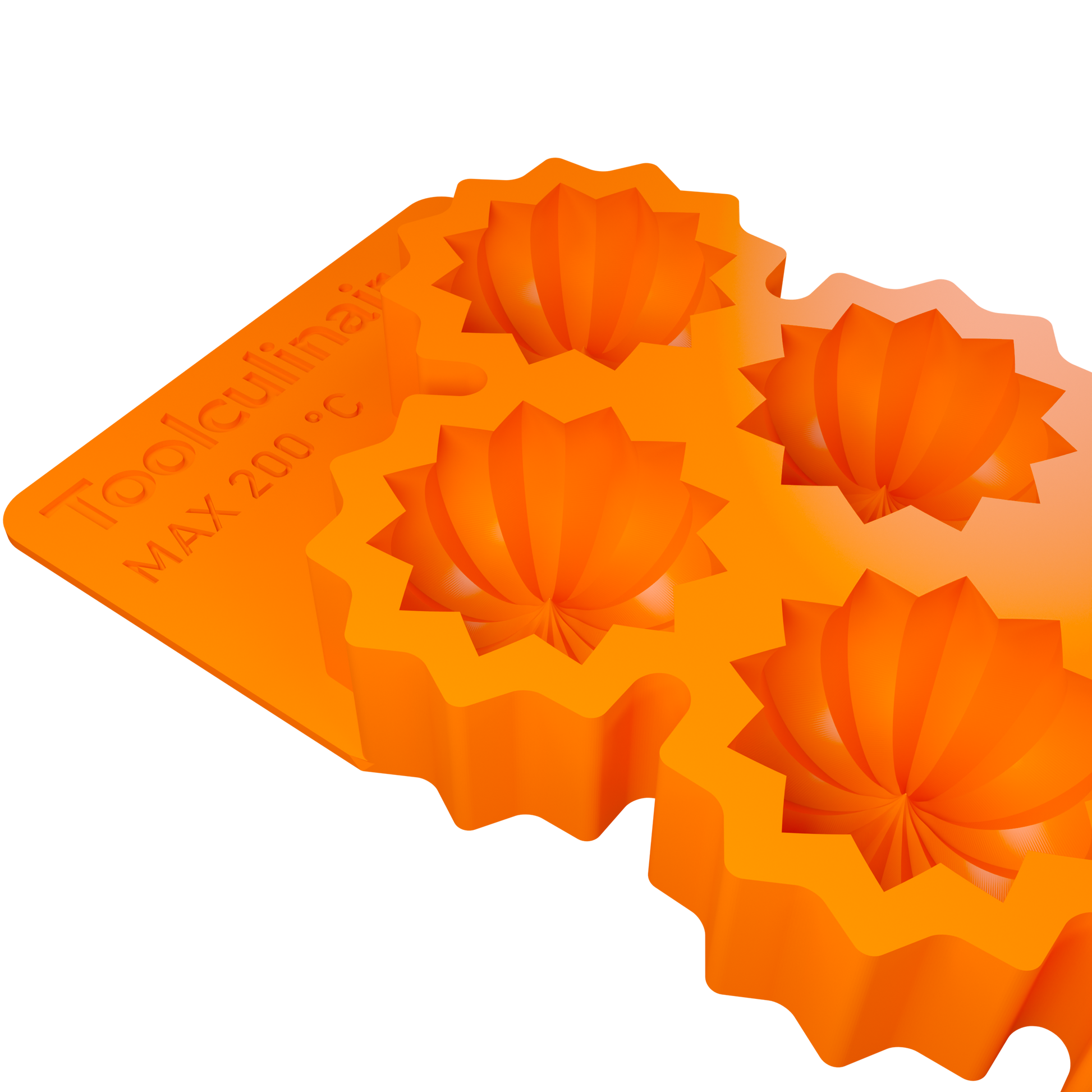 Side view of the Radiora food-safe 3D silicone mold – flexible, durable mold designed for crafting intricate three-dimensional shapes in professional pastry and culinary arts