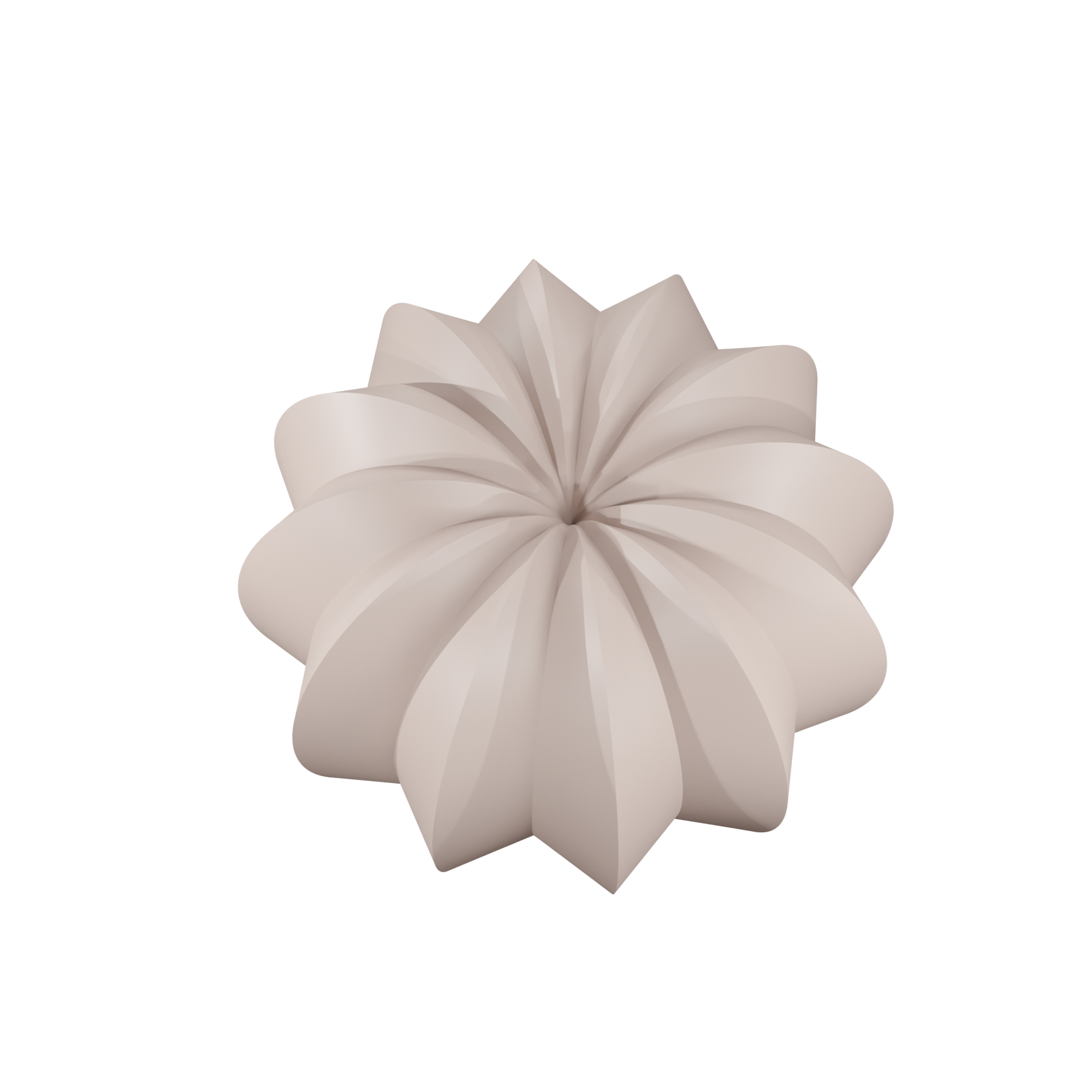 Top view render of a detailed 3D shape created using the Radiora food-safe silicone mold – highlighting precise textures and contours for advanced culinary design