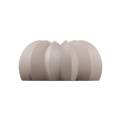 Side view render of a detailed 3D shape from the Radiora food-safe silicone mold – showcasing intricate contours and depth for advanced pastry and dessert design