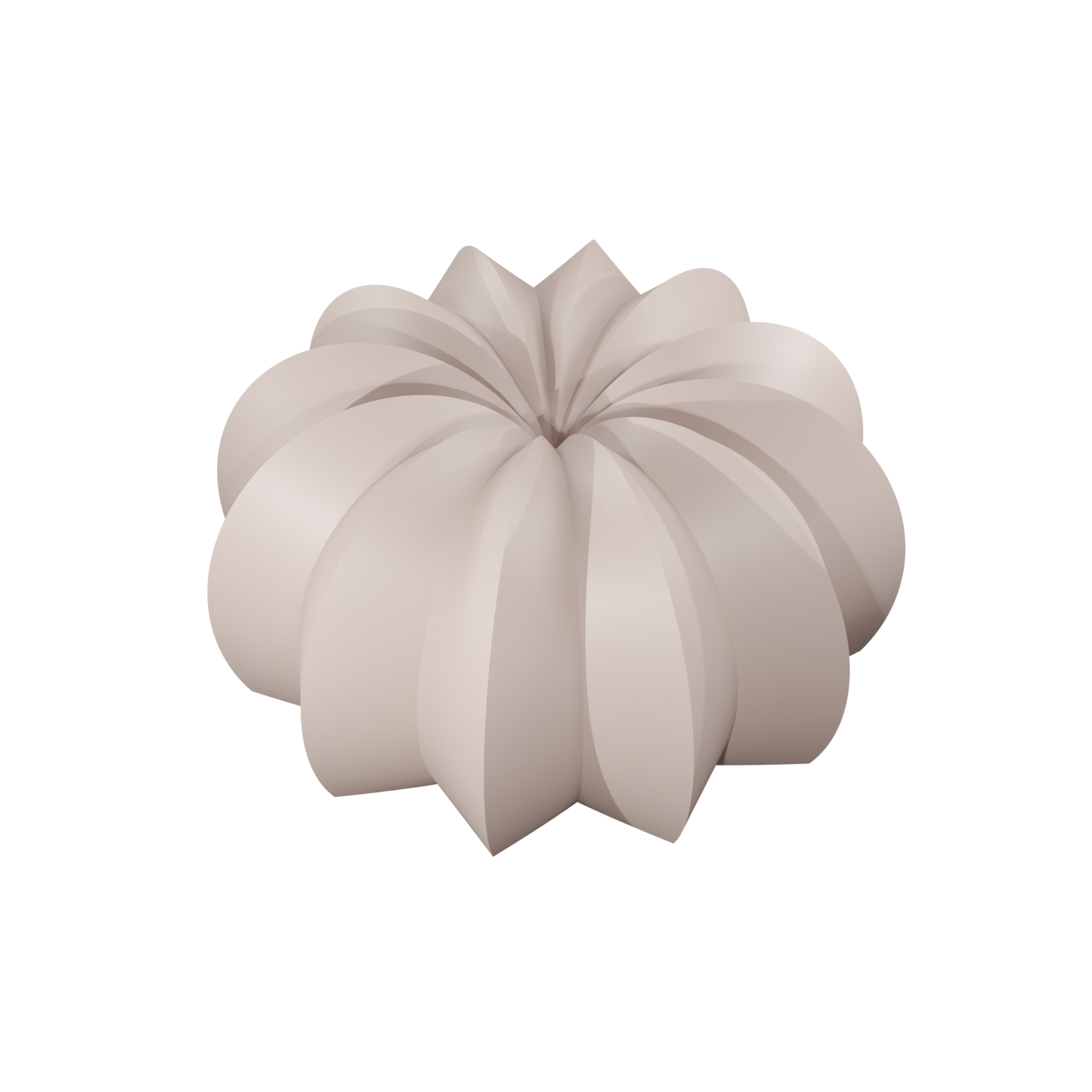 Front view render of a detailed 3D shape produced by the Radiora food-safe silicone mold – showcasing the precise design and texture for professional culinary applications