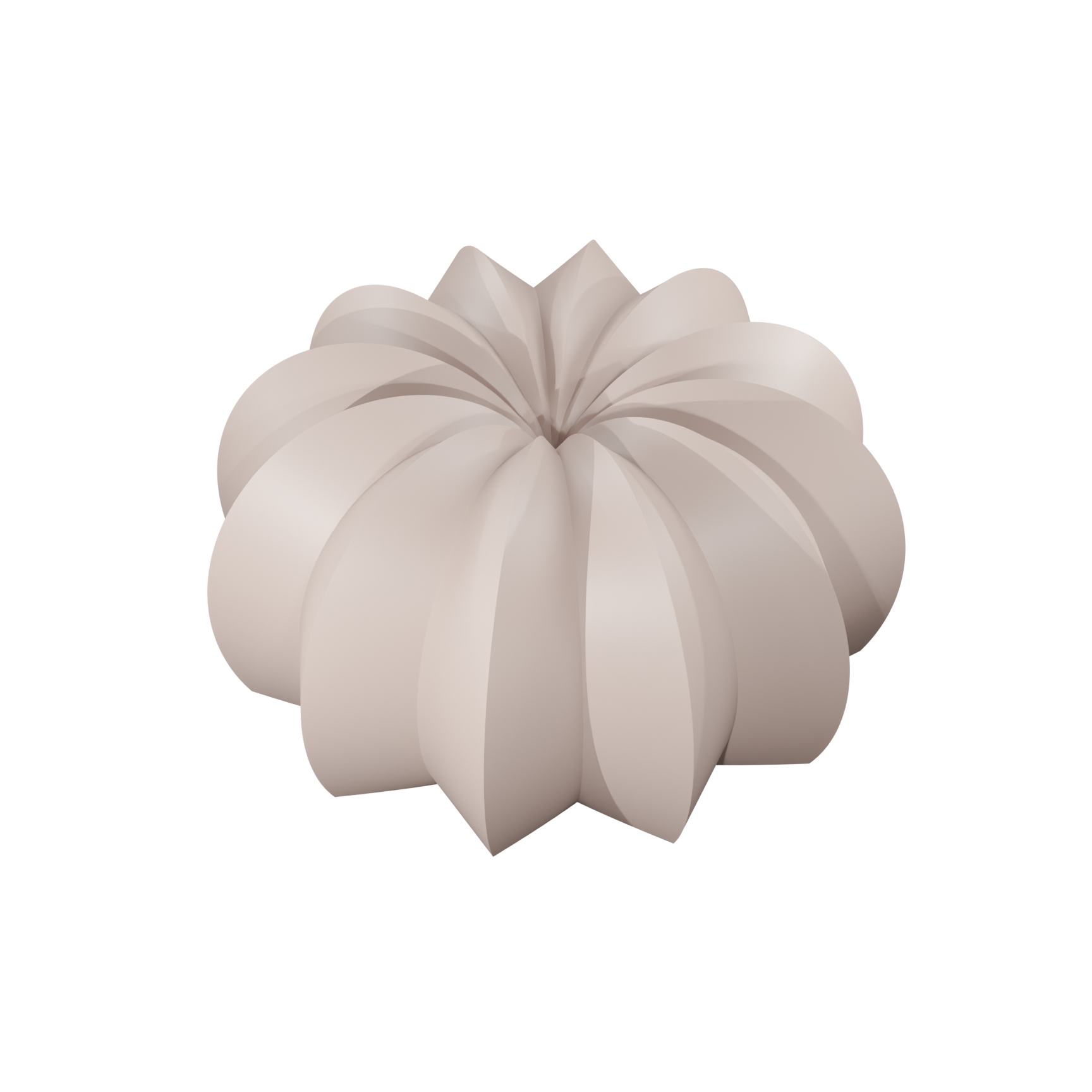 Front view render of a detailed 3D shape produced by the Radiora food-safe silicone mold – showcasing the precise design and texture for professional culinary applications
