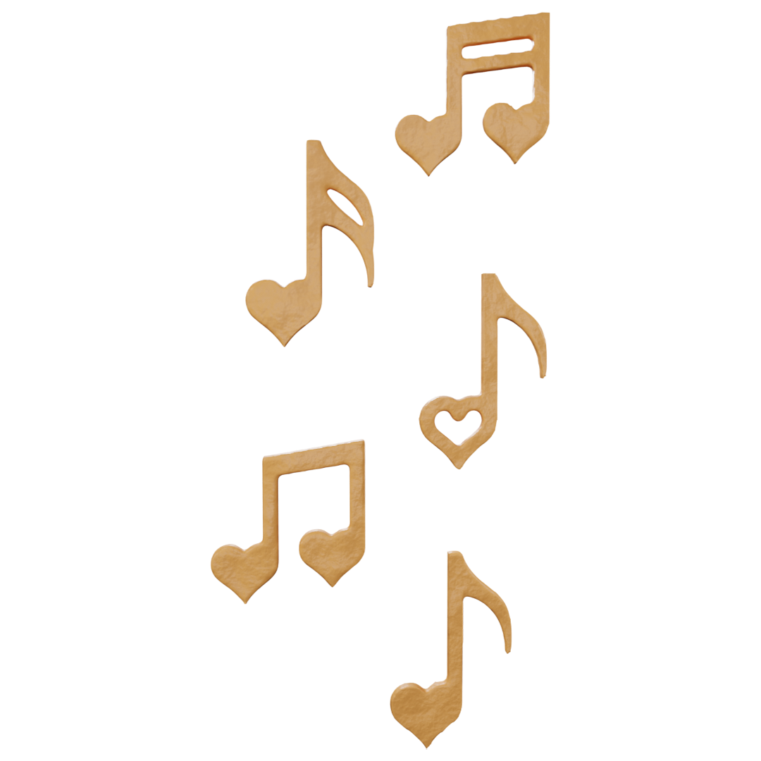 Toolculinair Mini Heart Notes tuile render heart music note pastry decoration
