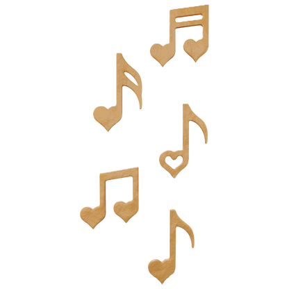 Toolculinair Mini Heart Notes tuile render heart music note pastry decoration
