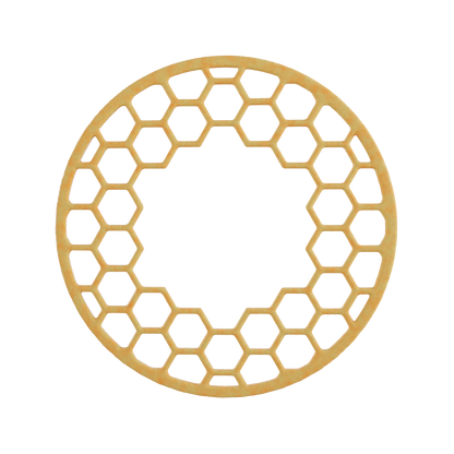 3D render of the Hiveorb tuile cookie featuring a detailed honeycomb pattern, perfect for elegant sweet and savory pastry presentations.