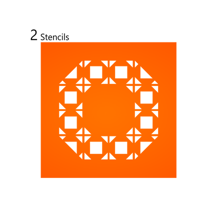 Toolculinair Retro Flow silicone stencil top left, set of 2 (digital render)