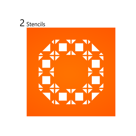 Toolculinair Retro Flow silicone stencil top left, set of 2 (digital render)