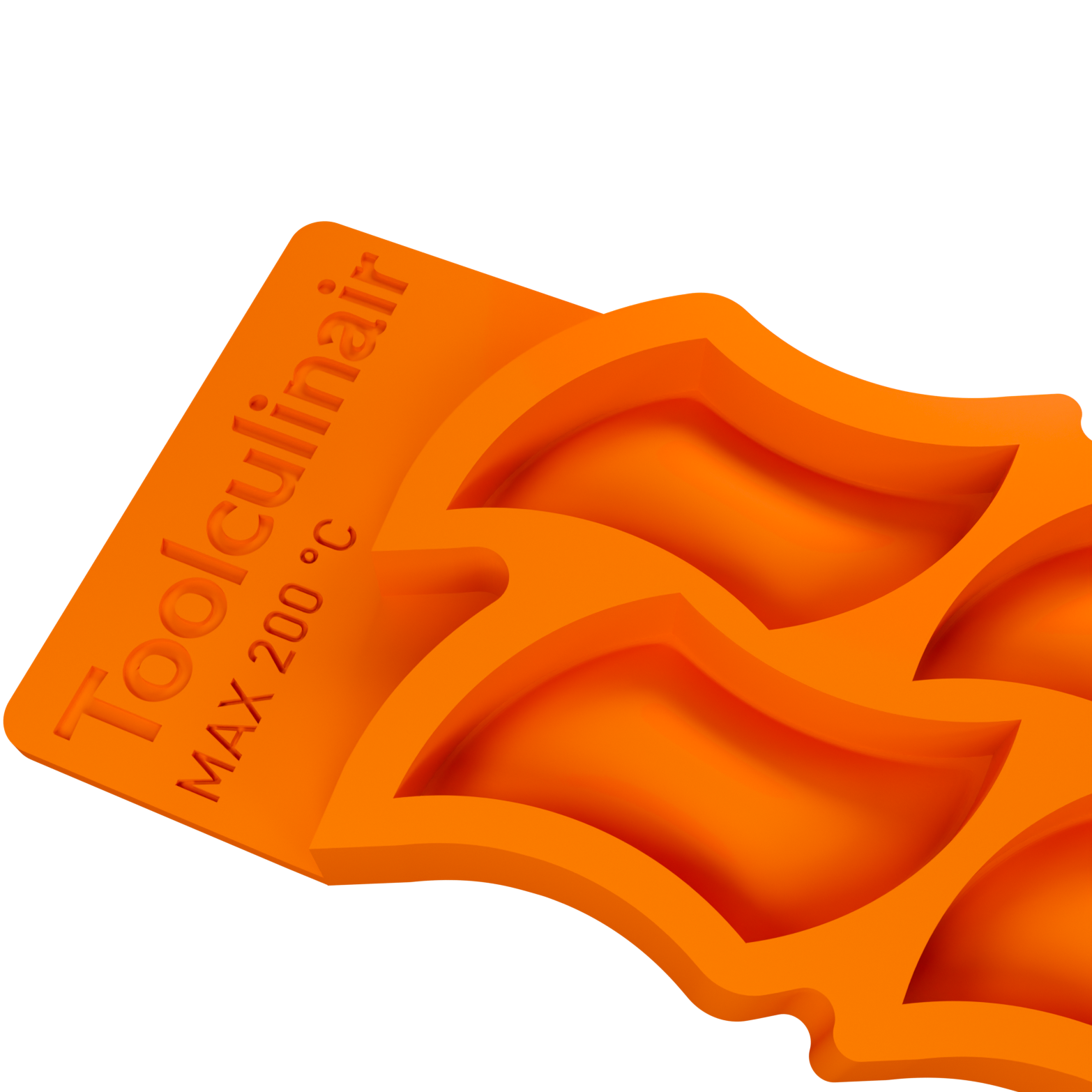 Close-up 3D render of the Sun Tessellate silicone mold, showing detailed features of the original mold design.