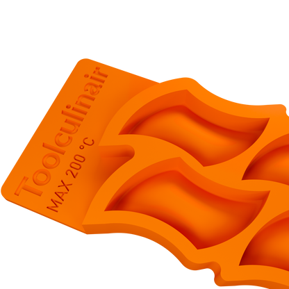 Close-up 3D render of the Sun Tessellate silicone mold, showing detailed features of the original mold design.