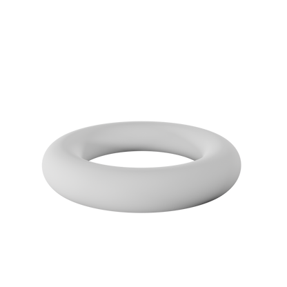 Front-side view of a 6 cm single torus ring-shaped 3D dessert form created with a food-safe silicone mold – perfect for elegant pastry decorations and modern dessert presentations.