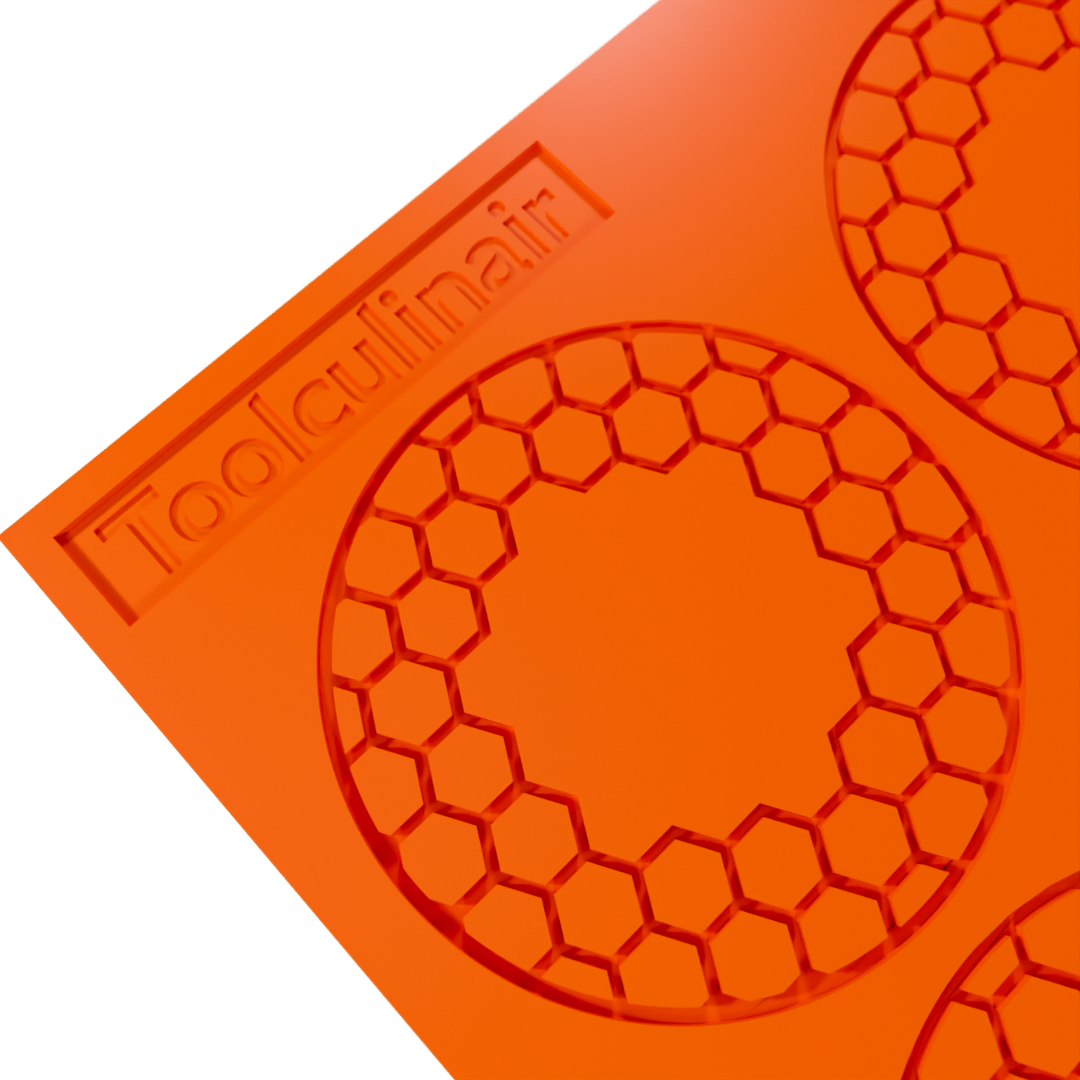 Toolculinair Small Hive Orb silicone tuile mold close-up (digital render)