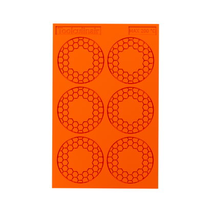 Toolculinair Small Hive Orb silicone tuile mold top view empty (digital render)