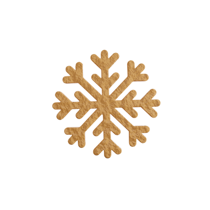 3D render of a snowflake-shaped tuile cookie, showcasing intricate decorative patterns for pastries