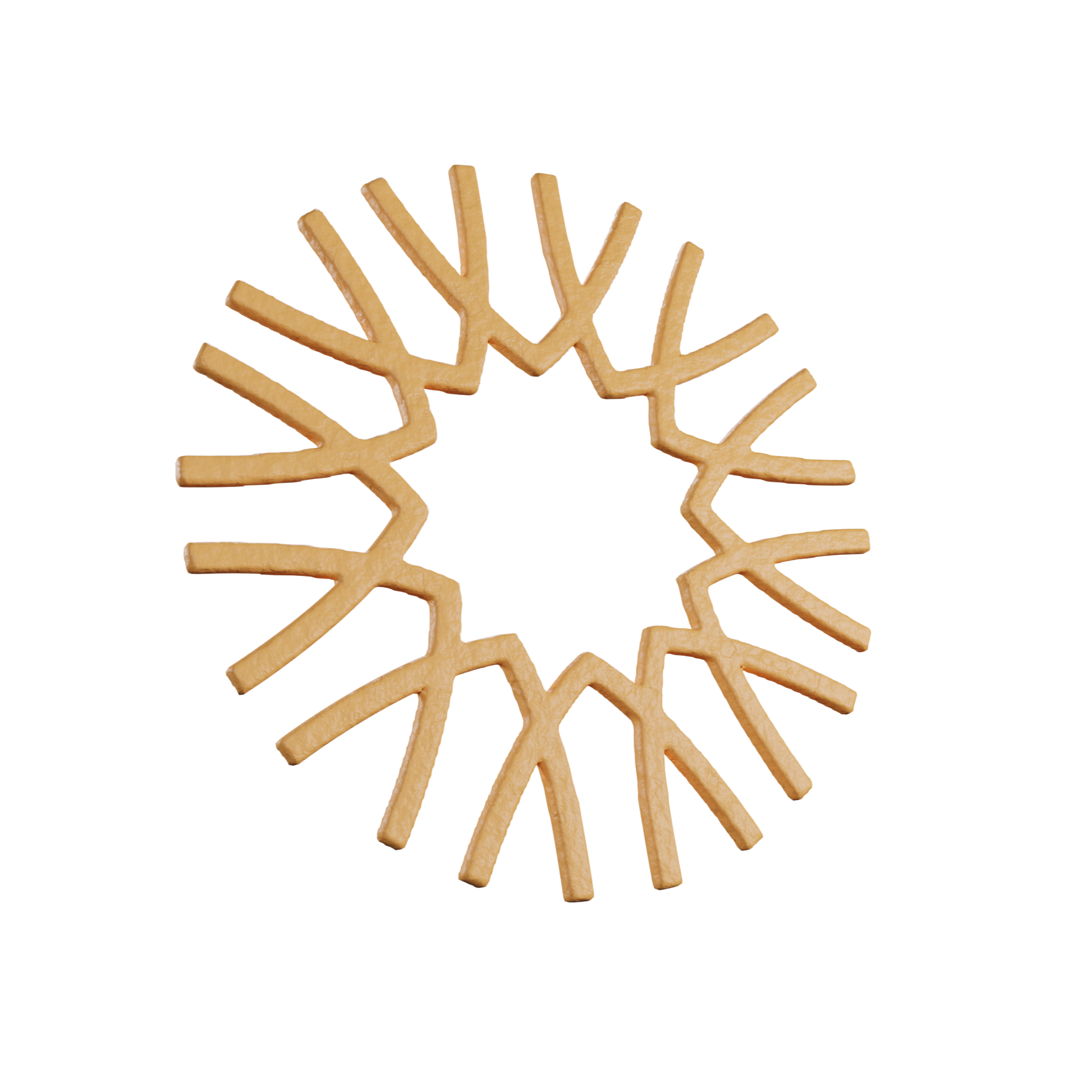 Digital image of a V-loop tuile cookie, showcasing the flowing loop design with delicate lines.