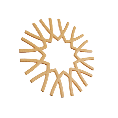 Digital image of a V-loop tuile cookie, showcasing the flowing loop design with delicate lines.